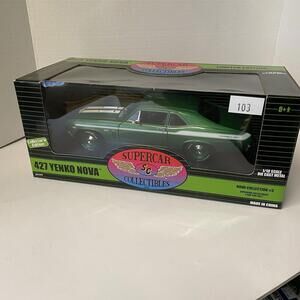 American Muscle Supercar 1969 Chevy Yenko/SC 427 Nova 1:18 Diecast Car Green #3